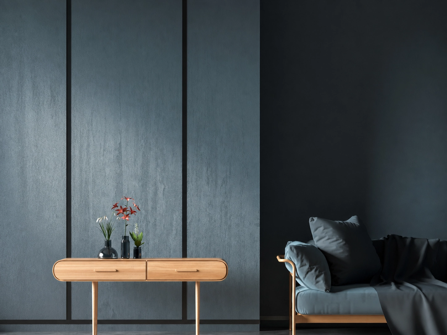 Luce Wall Painting — LS 18327 kodlu dekorativ boyanın interyerdə tətbiqi